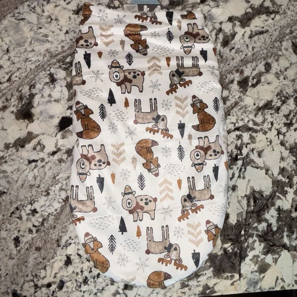 Sandy & Simon Forest Friends Baby Swaddle Blanket 0-3 Months Fleece Bear Fox NWT